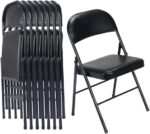 Karl home 6 Pack Black Folding Chairs with Padded Seats for Outdoor & Indoor, Portable Stackable Commercial Seat with Steel Frame for Events Office Wedding Party, 330lbs Capacity - Image 2