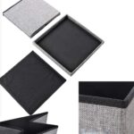ZLY Folding Stool Storage Ottoman Polyester Fabric Linen Foot Rest Seat Clutter Collection 11 X 11 X 11 inch 28cm Cube Desk - Image 8