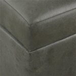 Homepop Home Decor |K2380-E903| Luxury Large Faux Leather Square Storage Ottoman | Ottoman with Storage for Living Room & Bedroom, Gray - Image 10