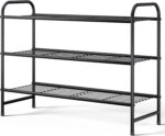 Kitsure Shoe Rack - Stainless Steel Shoe Organizer, Sturdy Shoe Rack for Closet and Front Door Entrance, Free Standing Shoe Shelf, Closet Organizers and Storage, 25.6" Wide - 3 Tier, Black - Image 2