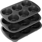 Tiawudi 3 Pack Nonstick Muffin Pan, Carbon Steel Cupcake Pan, Easy to Clean and Perfect for Making Muffins or Cupcakes, 6 Cup Jumbo - Image 2