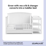 Storkcraft Steveston 5-in-1 Convertible Crib & Changer (White) – GREENGUARD Gold Certified, Fits Standard Crib Mattress, Converts to Toddler Bed and Full Bed, 4 Adjustable Mattress Heights - Image 5