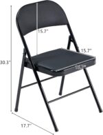 Karl home 6 Pack Black Folding Chairs with Padded Seats for Outdoor & Indoor, Portable Stackable Commercial Seat with Steel Frame for Events Office Wedding Party, 330lbs Capacity - Image 4