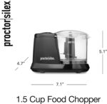 Proctor Silex Durable Electric Vegetable Chopper & Mini Food Processor for Chopping, Puree & Emulsify, 1.5 Cup, Black - Image 9