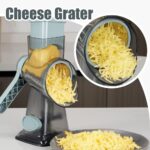KEOUKE Rotary Cheese Grater Hand Crank Transparent - Shredder Slicer Grinder 3 Stainless Steel Blades, Stable Suction, Labor-Saving Handle, Safe Kitchen Tool for Cheese, Vegetable, Nuts, Chocolate - Image 7
