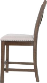 Signature Design by Ashley Moriville Rustic Farmhouse 24.5" Upholstered Barstool, 2 Count, Beige & Brown - Image 9