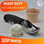 Heavy Duty Ice Cream Scoop Stainless Steel Icecream Scooper With Non Slip Rubber Grip Handle, Metal Spade Spoon Kitchen Tool 7 inch - Image 5