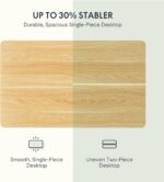 FLEXISPOT EN1 Whole-Piece Standing Desk, 48 x 24 Inches Height Adjustable Desk Stand up Desk Home Office Table for Computer Laptop (White Frame + Maple Desktop) - Image 4