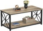 GreenForest Coffee Table for Living Room, 39 inch Small Table with Storage Shelf, Modern Center Table for Sofa Home Office, Grey Wash - Image 9
