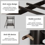 Metal Bunk Bed, Bunk Bed Twin Over Twin for Adults & Kids, Bunkbeds with Safety Guardrail and Ladder, No Box Springs, Space-Saving (Black, Twins) - Image 5