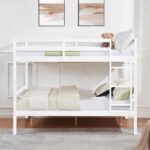 FLEXISPOT Full Over Full Solid Wood Bunk Bed with Ladder,Wooden Bunk Bed with High Guardrail and Ladder for Kids, Teens, Dorm Rooms, and Guest Rooms,No Box Spring Needed,White - Image 10