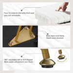 Greenstell Vanity Stool Chair Faux Fur with Storage, 15.7"L x 11.8"W x 19.4"H Soft Ottoman 4 Metal Legs with Anti-Slip Feet, Furry Padded Seat, Modern Multifunctional Chairs for Makeup, Bedroom White - Image 8