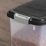 IRIS USA Airtight Dog Food Storage Container, Up to 30 lbs, Attachable Wheels, for Dog Cat Bird and other Pet Food Storage Bin, Keep Fresh, Easy Mobility, BPA Free, Black - Image 8