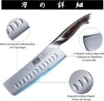 HOSHANHO 7 Inch Nakiri Knife, Japanese High Carbon Stainless Steel Chef Knife, Multipurpose Meat Vegetable Sharp Kitchen Knife with Ergonomic Pakkawood Handle - Image 3