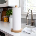 Wooden Paper Towel Holder Stand - Kitchen Paper Hanger Rack Bathroom Towel Roll Stand Organizer Simply Standing Countertop Paper Roll Holder, WPTH - Image 7