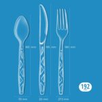 Amazon Basics Disposable Clear Assorted Cutlery Set, Premium Quality, 192 Count, Large Combo Pack Forks, Spoon and Knives - Image 4