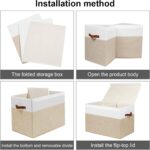 Large Toy Storage Box with Lid, Sturdy Toys Storage Chest Bin Organizer Basket with Dividers for Kids, Boys, Girls, Nursery, Closet, Bedroom, Playroom 25"x13" x16" (Beige and White) - Image 8