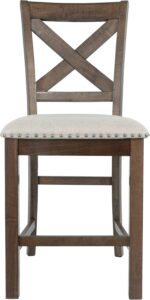 Signature Design by Ashley Moriville Rustic Farmhouse 24.5" Upholstered Barstool, 2 Count, Beige & Brown - Image 10