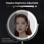 Lighted Makeup Mirror, 3000 mAh Rechargeable Double Sided Magnifying Vanity Mirror with 3 Colors, 1x/10x, 360° Rotation , Brightness Adjustable Magnification Cosmetic Light up Mirror, Women Gift - Image 5