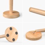 Wooden Paper Towel Holder Stand - Kitchen Paper Hanger Rack Bathroom Towel Roll Stand Organizer Simply Standing Countertop Paper Roll Holder, WPTH - Image 4