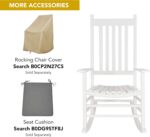 Shine Company Vermont Porch Rocker, High Back Wood Rocking Chair, White - Image 7