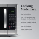 Farberware 1.2 Cu. Ft. Countertop Microwave Oven – 1000 Watts Power, Auto Cook Settings, Defrost, Easy Clean and Child Safety Lock - Stainless and Black - Image 4
