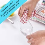 Kitchen Towels and Dishcloths Set, 16 x 25 12 12, Set of Bulk Cotton Dish for Washing Dishes Rags Everyday Cooking Baking - Image 4