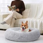 JOLLYVOGUE Dog & Cat Bed, Calming Anti-Anxiety Pet Bed for Small Dogs, Fluffy Donut Cushion for Small and Medium Pets (20") - Image 9