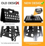 Delxo 16 Inch Folding Step Stool,Foldable Stool for Adults with Safety Lock,Portable Collapsible Plastic Stepstool,Non Slip Folding Stools for Kitchen Bathroom Bedroom Up to 400LBS,(Black 1PC) - Image 6