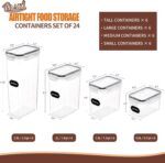 PRAKI Airtight Food Storage Containers Set with Lids - 24 PCS, BPA Free Kitchen and Pantry Organization, Plastic Leak-proof Canisters for Cereal Flour & Sugar - Labels & Marker - Image 3