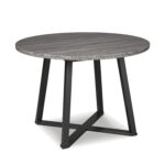 Signature Design by Ashley Centiar Mid Century Round Dining Room Table with Metal Legs, Gray & Black - Image 2