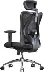 SIHOO M18 Ergonomic Office Chair for Big and Tall People Adjustable Headrest with 2D Armrest Lumbar Support and PU Wheels Swivel Tilt Function Black - Image 2