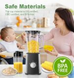 Smoothie Blender, Personal Blenders for Smoothies and Shakes, Smoothies Maker and Coffee Grinder with 2 To-Go Cups, Countertop Blender for Kitchen, BPA Free - Image 5