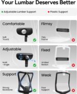 SIHOO M18 Ergonomic Office Chair for Big and Tall People Adjustable Headrest with 2D Armrest Lumbar Support and PU Wheels Swivel Tilt Function Black - Image 6