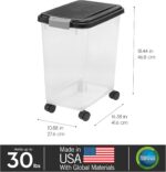 IRIS USA Airtight Dog Food Storage Container, Up to 30 lbs, Attachable Wheels, for Dog Cat Bird and other Pet Food Storage Bin, Keep Fresh, Easy Mobility, BPA Free, Black - Image 5