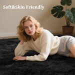 Black Rugs for Living Room Fluffy 4x6 ft Bedroom Rug Non-Slip Area Rugs Shag Carpet for Nursery Kids PlayRoom Dorm Office Indoor Modern Plush Carpets Boys - Image 6