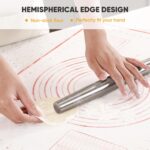 Smooth Stainless Steel Rolling Pin for Baking Fondant, Pizza, Pie, Pastry, Pasta, Dough, Cookies (12.8in) - Image 7