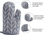 Oven Mitts and Potholders BBQ Gloves-Oven Mitts and Pot Holders Sets with Recycled Cotton Infill Silicone Non-Slip Cooking Gloves for Cooking Baking Grilling (4-Piece Set,Grey) - Image 3