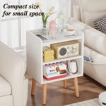 LUCKNOCK Night Stand, White Bedside Table, Modern End Table with Open Storage, Small nightstand for Small Space, Living Room, Bedroom, Kids Room, Dorm. - Image 6