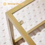 Yaheetech Gold Coffee Table, 42" Rectangular Glass Coffee Table for Living Room, 2-Tier Center Tea Tables with Metal Frame for Small Space, Apartment, Office - Image 9