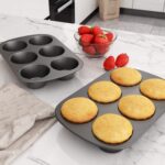 Tiawudi 3 Pack Nonstick Muffin Pan, Carbon Steel Cupcake Pan, Easy to Clean and Perfect for Making Muffins or Cupcakes, 6 Cup Jumbo - Image 4