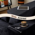 103" Cloud Sectional Sofa, Boneless L-Shape Couch with Chaise, Modern Minimalist Modular Couch for Living Room, Free Combination, Deep Seat, No Assembly Required, Premium Corduroy, Black, L - Image 4