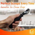 Heavy Duty Ice Cream Scoop Stainless Steel Icecream Scooper With Non Slip Rubber Grip Handle, Metal Spade Spoon Kitchen Tool 7 inch - Image 4