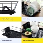 Space-Saving 3-Piece Dish Drainer Rack Set with Cutlery Holder - Maximize Countertop Space, Black - Image 7