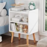 LUCKNOCK Night Stand, White Bedside Table, Modern End Table with Open Storage, Small nightstand for Small Space, Living Room, Bedroom, Kids Room, Dorm. - Image 5