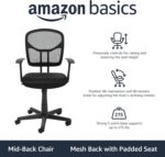 Amazon Basics Mesh Mid-Back Adjustable-Height 360-Degree Swivel Office Desk Chair with Armrests, Lumbar Support and Easy to Assemble, Black - Image 5