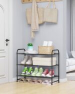 Kitsure Shoe Rack - Stainless Steel Shoe Organizer, Sturdy Shoe Rack for Closet and Front Door Entrance, Free Standing Shoe Shelf, Closet Organizers and Storage, 25.6" Wide - 3 Tier, Black - Image 3