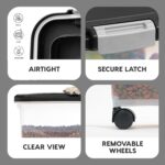 IRIS USA Airtight Dog Food Storage Container, Up to 30 lbs, Attachable Wheels, for Dog Cat Bird and other Pet Food Storage Bin, Keep Fresh, Easy Mobility, BPA Free, Black - Image 6