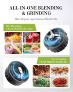 GDOR Blenders for Smoothies, 52 Oz Glass Jar Smoothie Blender, Countertop Blender & Grinder Combo, 9 Functions with 5 speeds for Shakes, Puree, Crush Ice, and Chop, Max 700W - Image 3