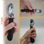 Heavy Duty Ice Cream Scoop Stainless Steel Icecream Scooper With Non Slip Rubber Grip Handle, Metal Spade Spoon Kitchen Tool 7 inch - Image 3